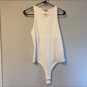 Gaze high neck white bodysuit size large